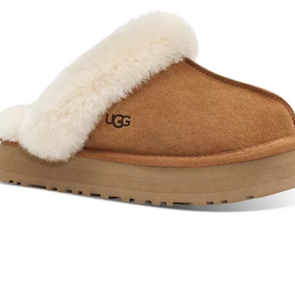 UGG Australia Disquette Platform Slippers Chestnut, Sz 9 - Picture 2 of 10